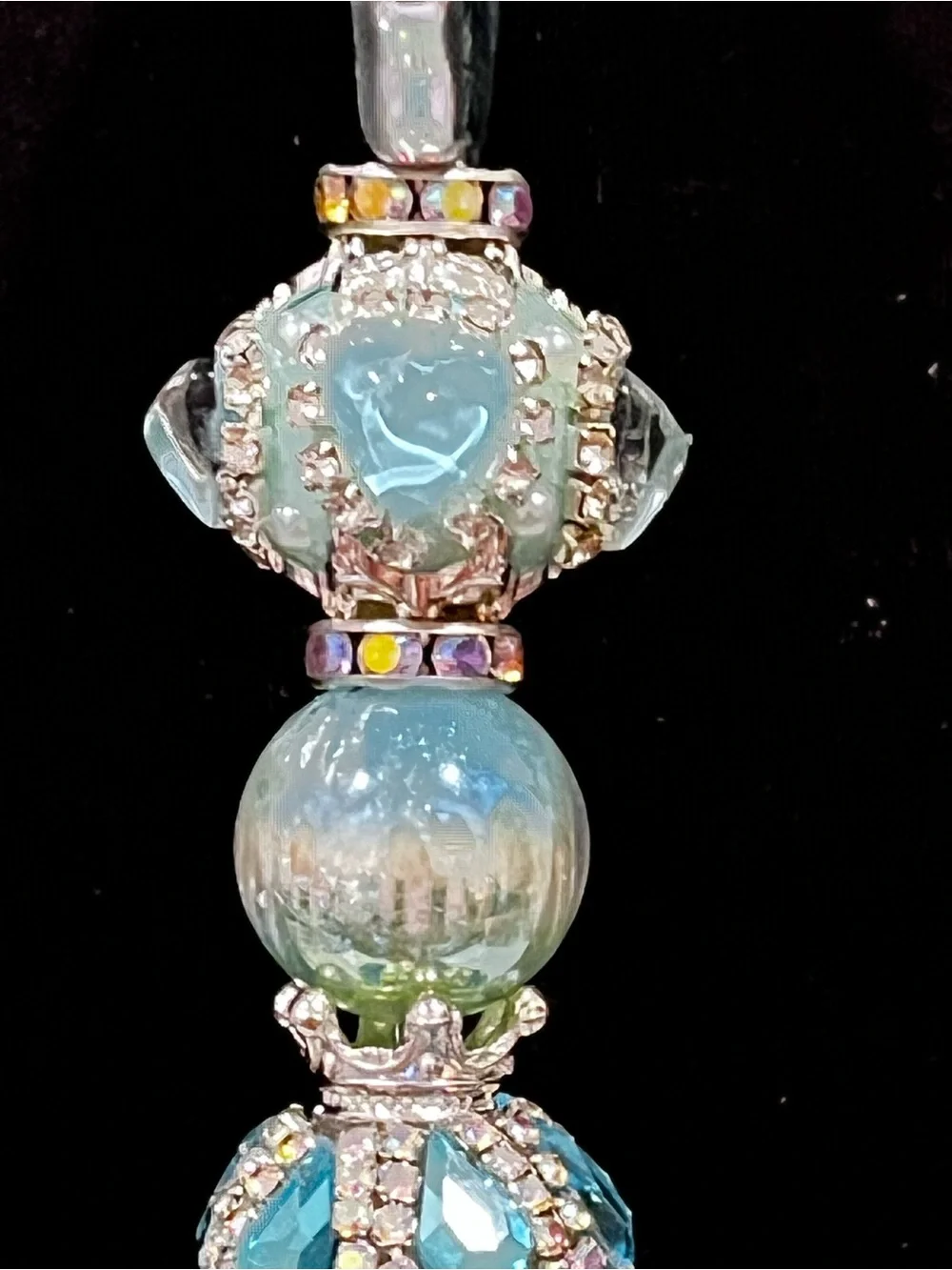 Very rare designer inspired Tiffany blue focal fancy beaded pen